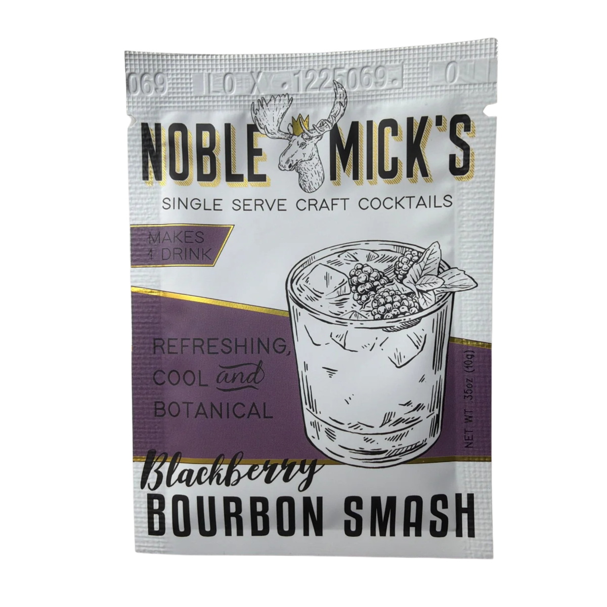 Noble Mick's Single Serve Craft Cocktail, Blackberry Bourbon Smash