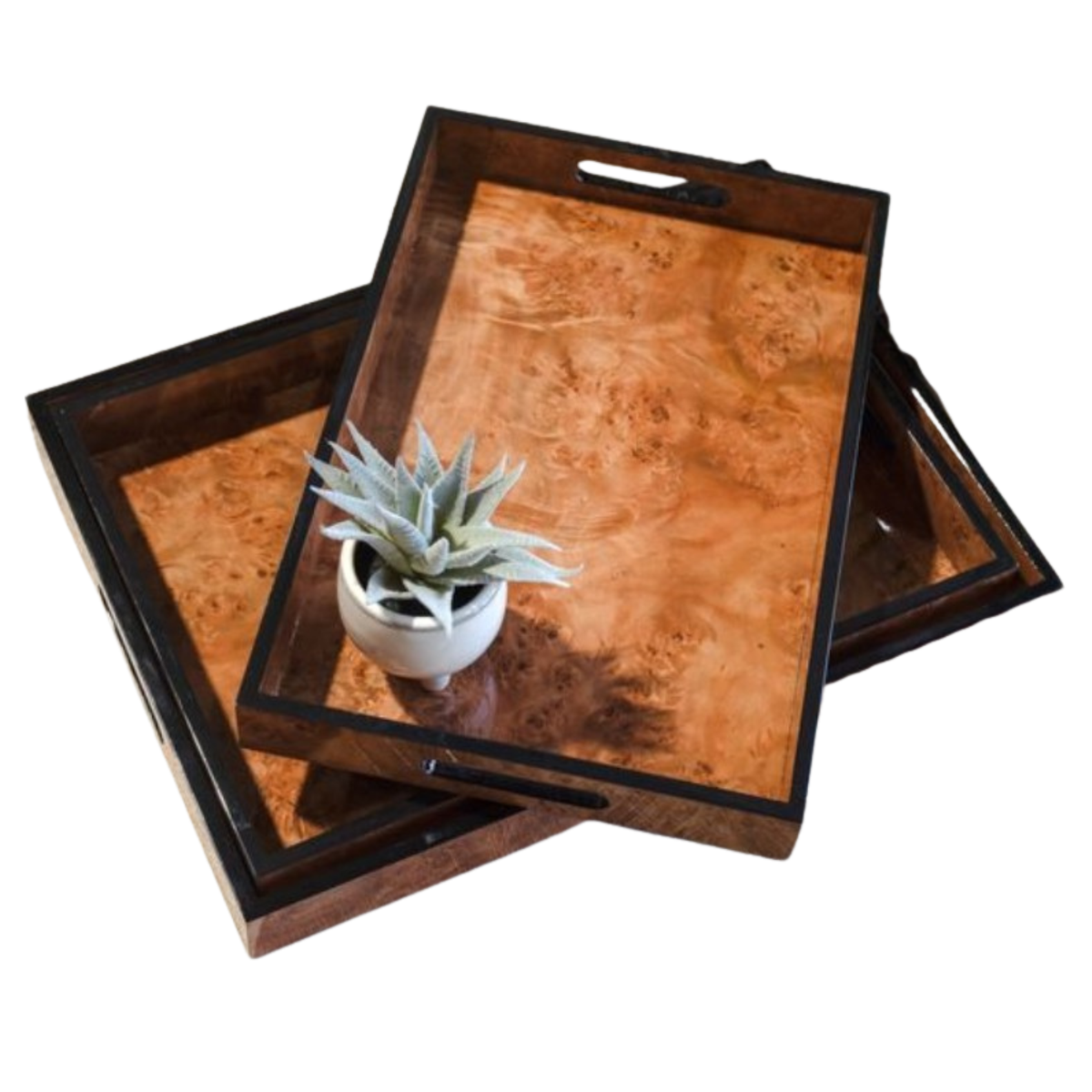 Burl Wood Grain Tray Medium