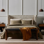 Dobson Bed, King, Perin Oatmeal, 87.5 X 89 X 46 in. 2