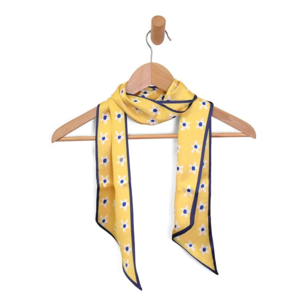 Daisy Double Sided Scarf, Yellow, 145 x 13 in.