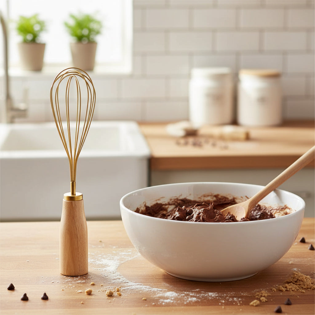 Stainless Steel Whisk with Wood Handle