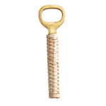 Brass Bottle Opener with Bamboo Wrapped Handle, 6