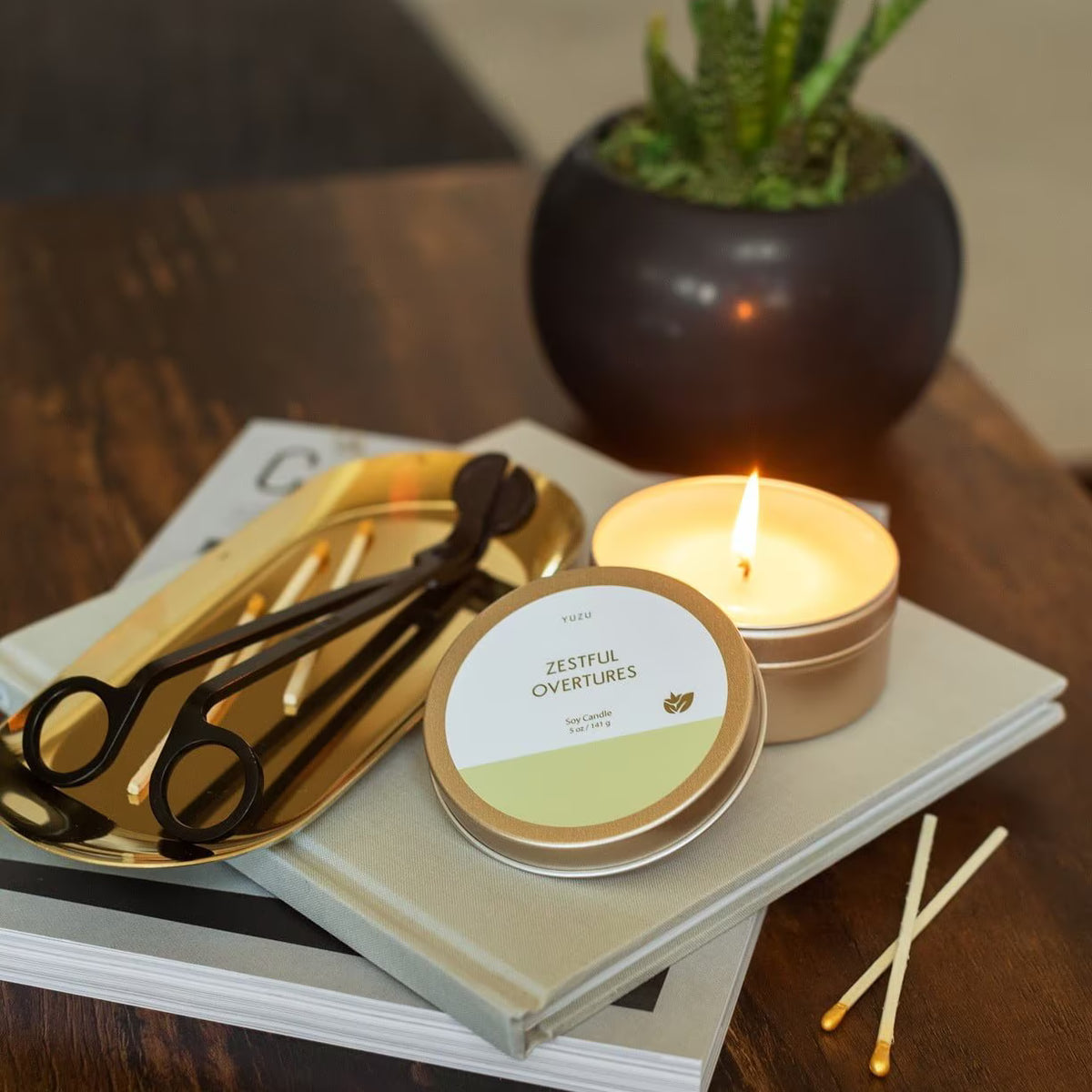 Yuzu Tin Candle, Zestful Overtures, Yellow
