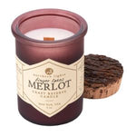 Spirit Jar, Finger Lakes Merlot, 5 oz candle in a frosted wine-colored jar with cork lid, perfect for cozy decor and thoughtful gifts from Knotty and Board. 1