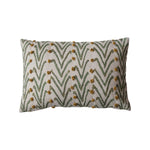 Woven Lumbar Pillow with Mustard French Knots, 24