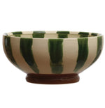 Hand Painted Stoneware Footed Bowl, 10 in. 1