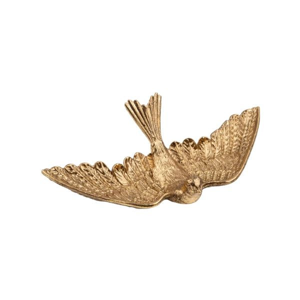 Flying Bird Trinket Tray, Gold, 5 in.