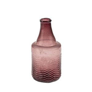 Recycled Glass Bottle Vase, Rose in a soft pink shade with textured wavy design, perfect for adding elegant decor and thoughtful gifts from Knotty and Board. Every Room Needs A Little Knotty and Board.