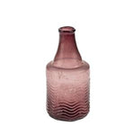 Recycled Glass Bottle Vase, Rose in a soft pink shade with textured wavy design, perfect for adding elegant decor and thoughtful gifts from Knotty and Board. Every Room Needs A Little Knotty and Board. 1