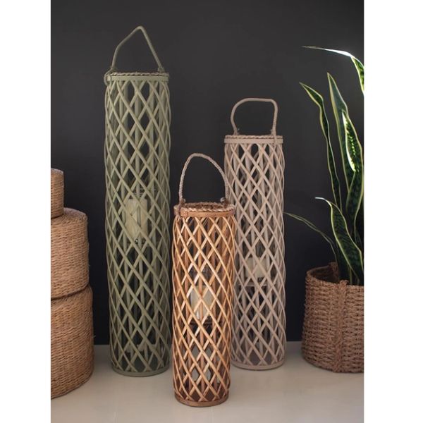 Willow Lantern, Green, 8.25 X 39.5 in.