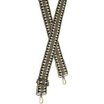 Studded Daisy Embroidered Guitar Strap, Black 1