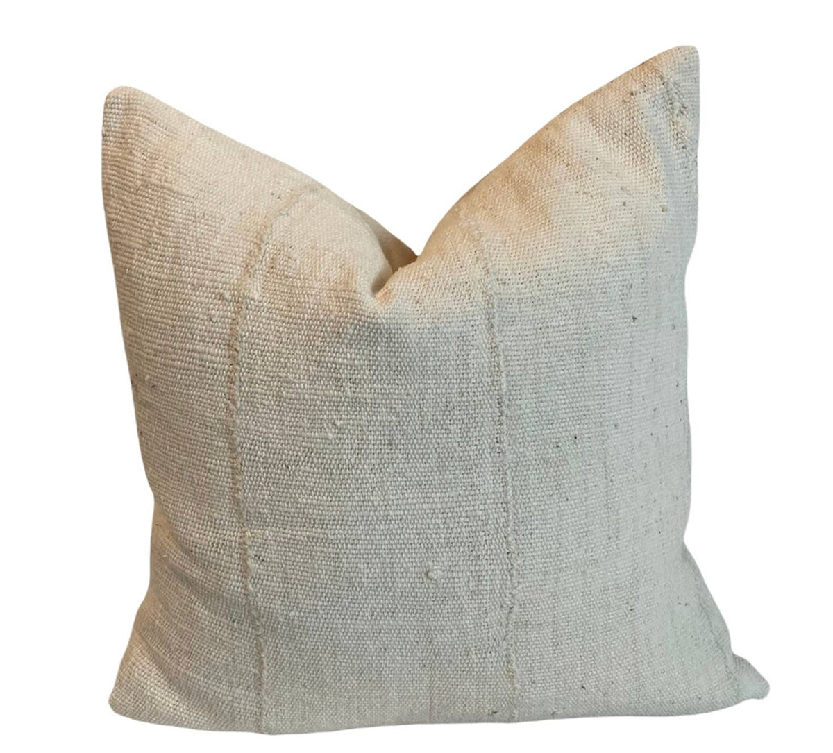 White Mudcloth Pillow featuring textured natural fabric, perfect for adding subtle decor style in any living or dining space from Knotty and Board, Every Room Needs A Little Knotty and Board.