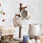 Mango Wood and Marble Mug Rack, 17 in. 2