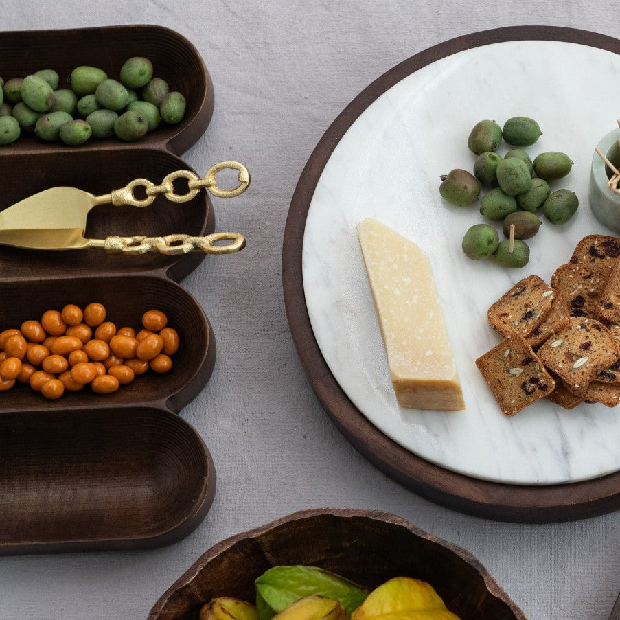 Mango Wood Serving Dish with 4 Sections, 13