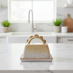 Butter Dish with Scalloped Handle, 7