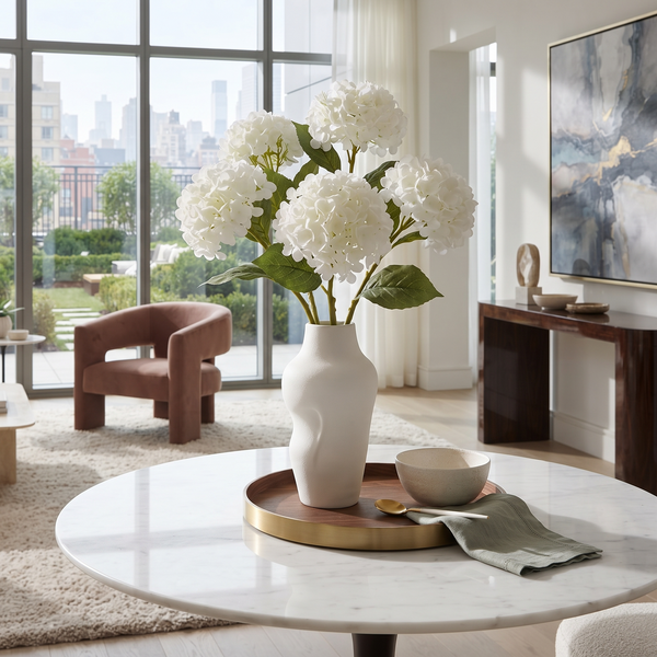 Hydrangea Bloom, 12.5 in., Ivory