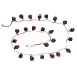 Mercury Glass Ornament Garland w/ Jute Cord, Burgundy, 72