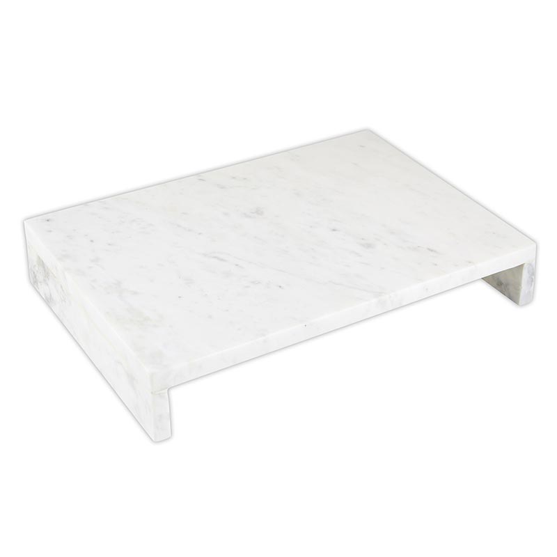Marble Pedestal Cheese Stand in white marble with sleek, minimalist design perfect for kitchen and dining decor, ideal for entertaining and gifting from Knotty and Board.