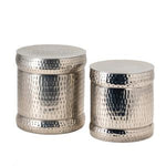 Colthurst Stools, Silver, Set of Two, 16 X 16 X 18 1