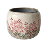 Crackle Glaze Jar Pot Cover, Green & Fuchsia, 3.5 in. 1