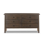 Freddie, Six-Drawer Dresser, Brown, Black Iron Hardware, 65 X 22 X 34 in. 1
