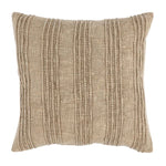 Gratitude Pillow, Natural, 22 X 22 in. featuring textured vertical stripes in a neutral tone, perfect for adding cozy decor and thoughtful gifts from Knotty and Board. 1