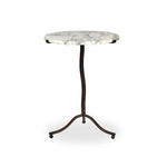 Sophie End Table, Veined White Marble 1