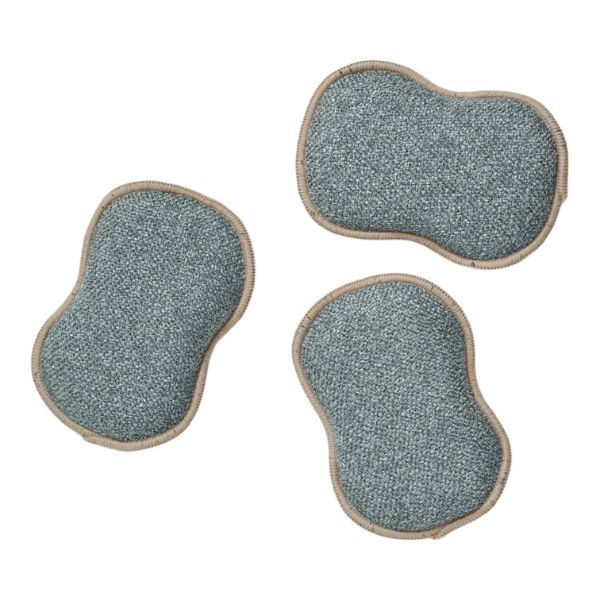 Reusable Sponges, Meadowlace, Greige, Set of Three, 3.5 X 5.2 in.