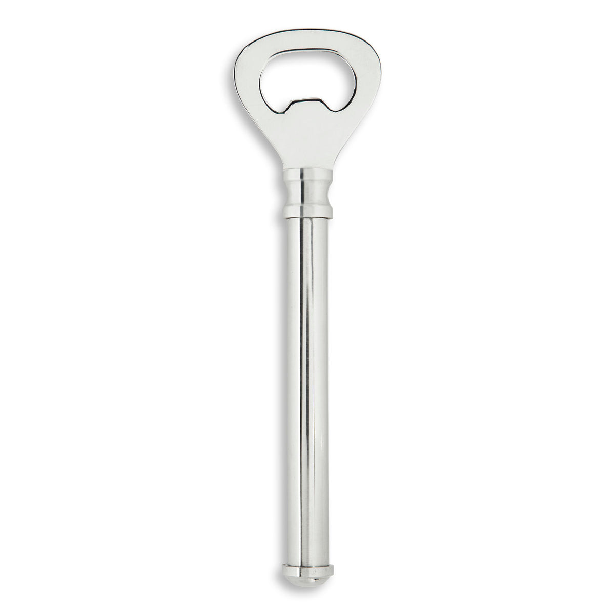 Silver Bottle Opener with a sleek, polished finish designed for entertaining and kitchen use, blending functional style with decor from Knotty and Board.