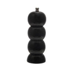 Rubberwood Salt/Pepper Mill, Black, 8 in. standing upright on a white background, a stylish kitchen decor piece perfect for dining and entertaining, available at Knotty and Board. 1