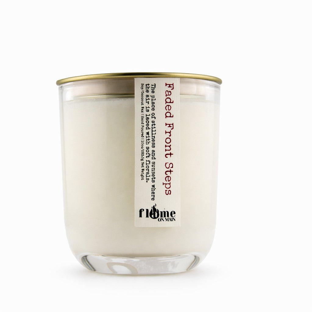 Flame on Main Places We Know 10oz Candle, Faded Front Steps. Made in Lake Norman