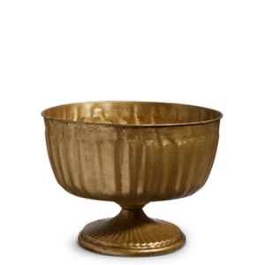 Antique Gold Pedestal Bowl, 9.5 in., with a hammered texture and elegant vintage style, perfect for decor and entertaining from Knotty and Board, every room needs a little Knotty and Board.