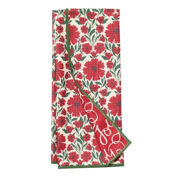 Reversible Anywhere Towel, Holiday Daisy, Red, 18 X 30 in.