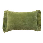 Velvet Lumbar Pillow with Ruffle Trim, Green, 24 X 16 in. 1