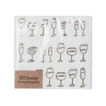 Paper Cocktail Napkins w/ Wine Art, 4