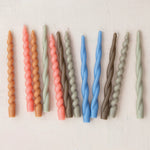 Twisted Taper Candles, Unscented, Brown, Set of Two, 10 in. 2