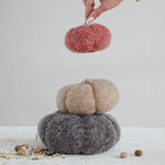 Felt Pumpkin, Grey, 8.5 X 7 in. 2