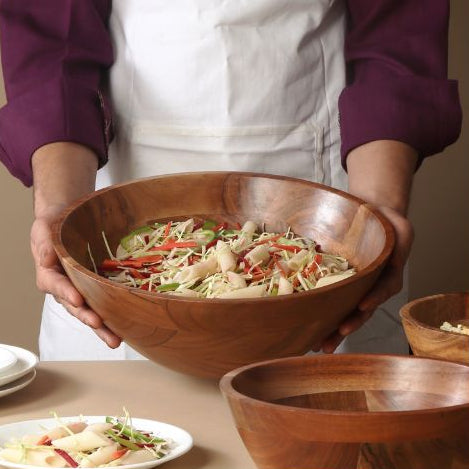 Acacia Wood Round Serving Bowl, 12 X 12 X 4.75 in.