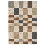 Soumak Jute Rug, 2 X 3, Check Natural Multi featuring a modern check pattern in neutral tones, perfect for adding natural decor charm to any room, available at Knotty and Board. 1