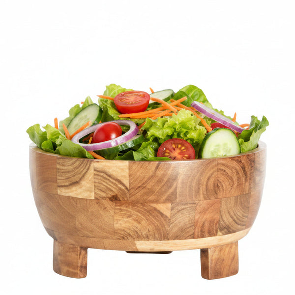 Acacia Wood Bowl, 10 in. made from rich wood with natural grain patterns, perfect for kitchen decor, dining, and gifts, adding rustic charm from Knotty and Board.
