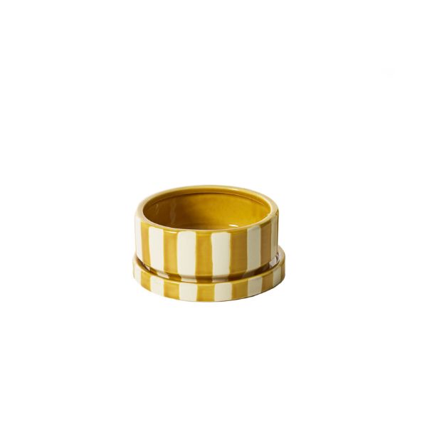 Saffron Pot with Saucer, 6.5 X 3 in.