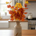 Maple Leaf Stem, Green and Gold, 16 in. 2