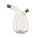 Hand-Blown Glass Oil & Vinegar Cruet w/ Cork Stoppers, 12 oz./3 oz. features clear glass with cork stoppers, perfect for kitchen decor or gifts from Knotty and Board. 1