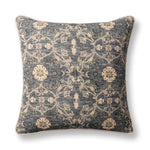 Ira Pillow, Blue Sea Multi-Color, 22 X 22 in. featuring intricate vintage-inspired patterns on a blue sea background, perfect for adding sophisticated decor and style to any room. 1