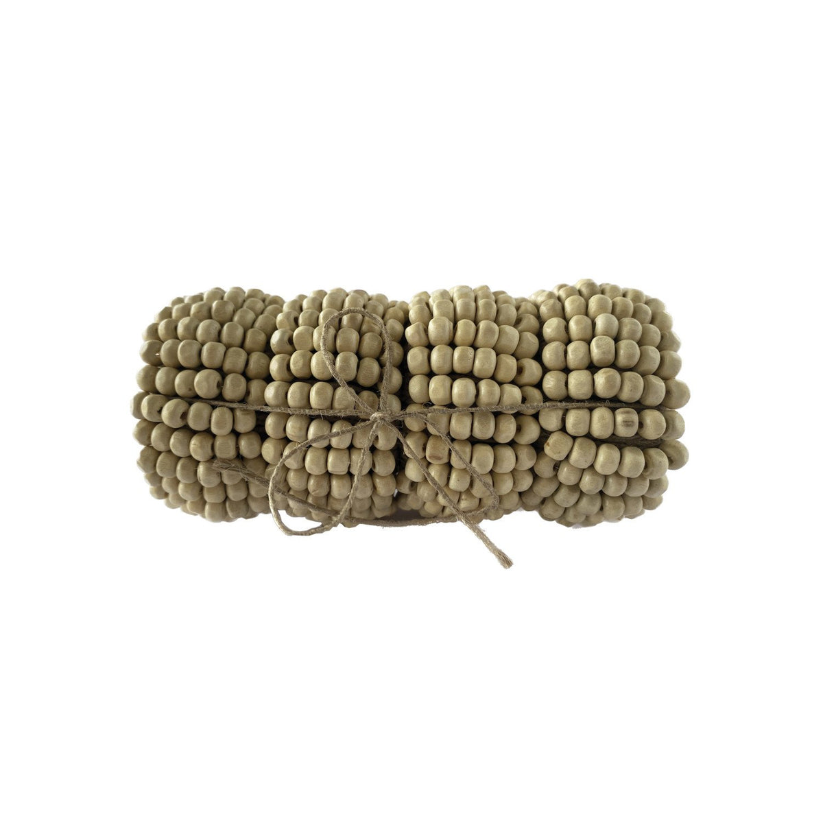 Bead & Jute Napkin Rings Set, 2