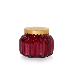 Capri Blue, Sugared Spice Twist, Royal Gem Petite Candle, 8 oz. in a rich red decorative glass jar with gold lid, perfect for cozy kitchen and dining decor gifts from Knotty and Board.