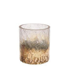 Daybreak Votive, Small with textured glass in amber and brown tones, ideal for adding warm decor accents to kitchen, dining, or entertaining spaces. 1