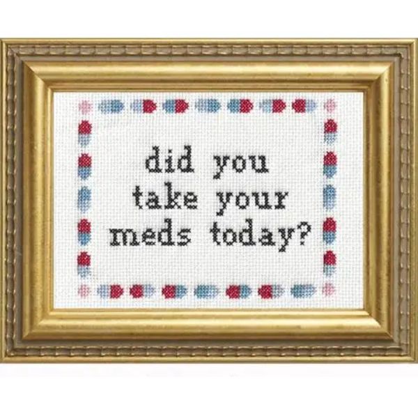 Deluxe Cross Stitch Kit, Did You Take Your Meds?