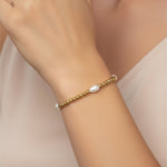 Pearl and Bead Stretch Bracelet, 4mm, Gold, Priced individually 2