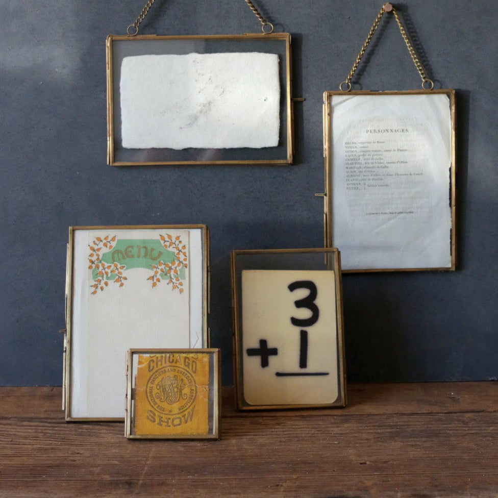Brass and Glass Photo Frame, 5 X 7 in.
